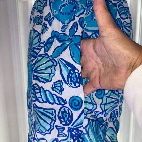 Lilly Pulitzer Blue Halter Shorely Quinn Dress XS Pockets Blue White Coverup - Picture 11 of 12